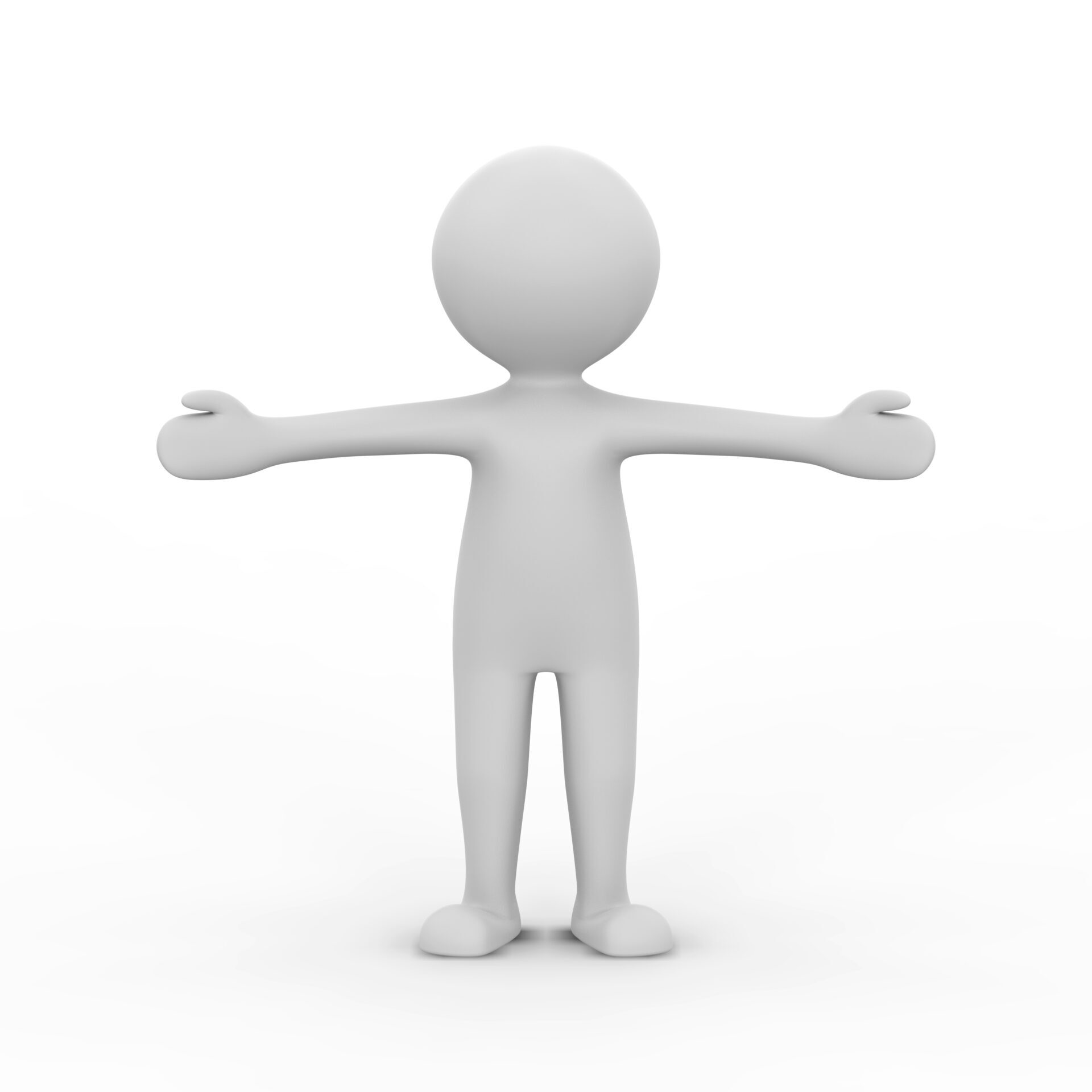 3D illustration man presenting your product hands to the side on a white background 3D illustration man presenting your product hands to the side on a white background with shadow
